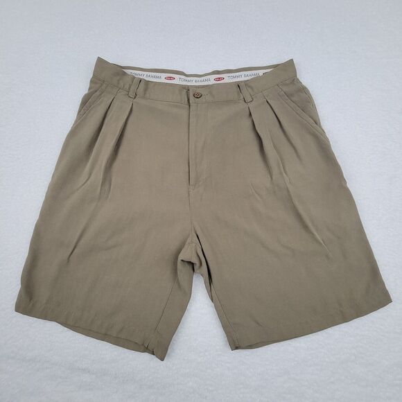 Tommy Bahama Relax 100% Silk Shorts Mens 36 Measures 34" 8" Double Pleated *READ - Picture 1 of 8